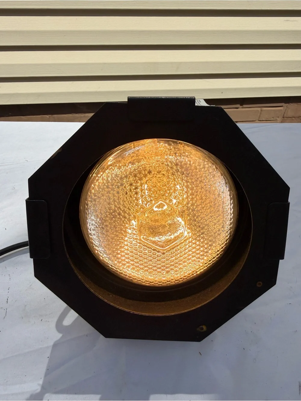 Black Octagonal Parabolic Indoor Accent Light - Amber Lens